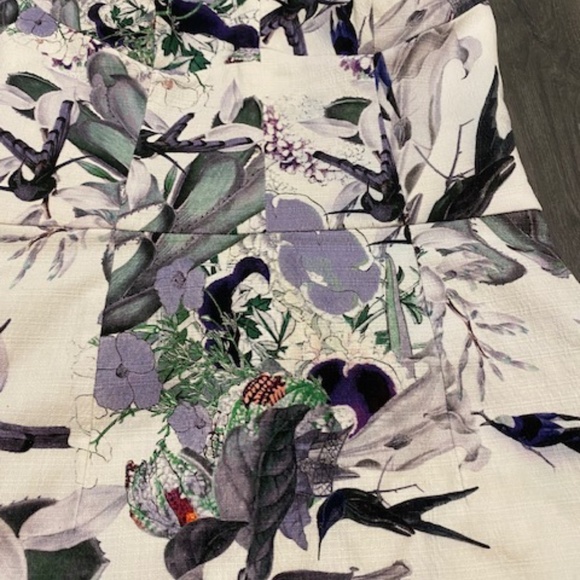 ERDEM Floral Bird Print Midi Dress Size 4 - Picture 3 of 9